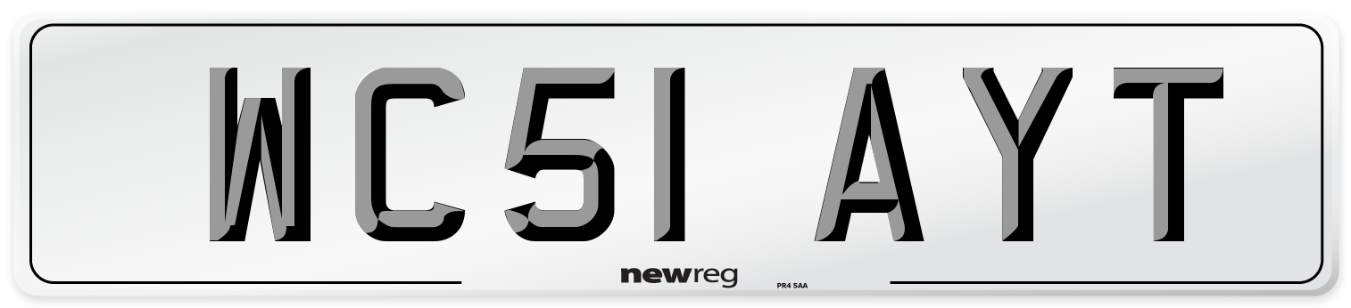 WC51 AYT Number Plate from New Reg